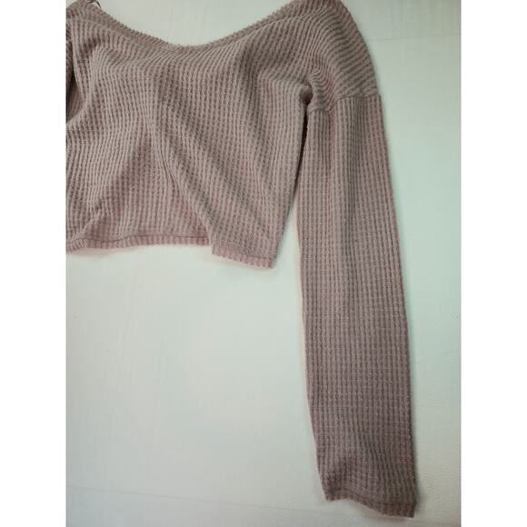 Urban Outfitters Out From Under Twist Front Thermal Top Pink L Cozy Y2K Cottage - Picture 8 of 14